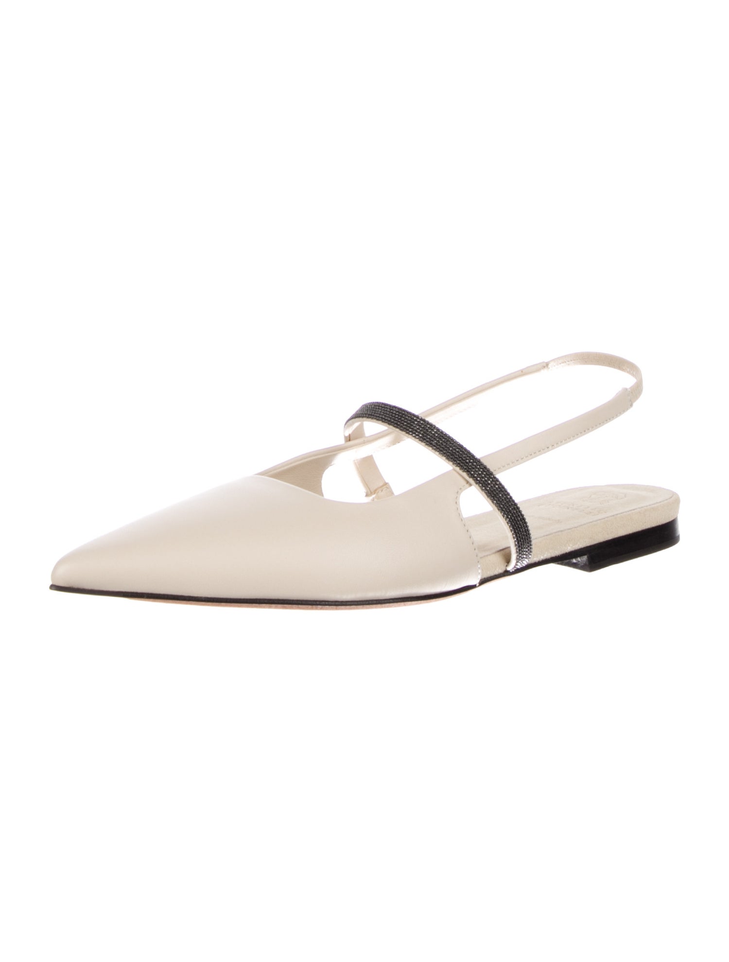 Brunello Cucinelli Leather Slingback Flats